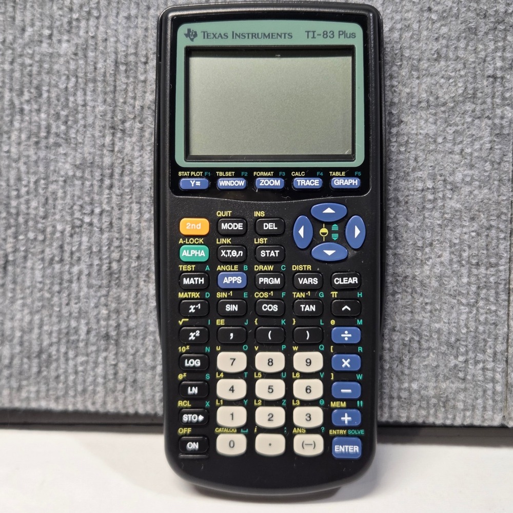 Texas Instruments TI-83 Plus Graphing Calculator Black with Cover 1105013548